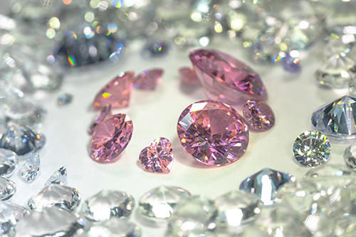 Pink gemstones and diamonds Image