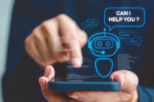 Person clicking on phone image