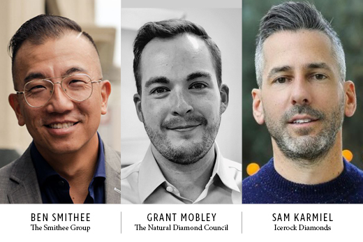 Headshots of speakers on the Podcast sponsered by Sarine Image