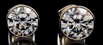 Two ear studs using proprietary diamond cuts image